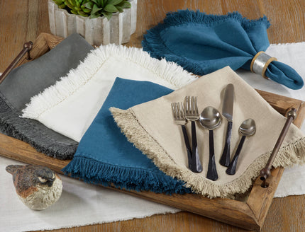 Stonewashed Fringe Napkin -Sold per 4pcs, Priced per Piece