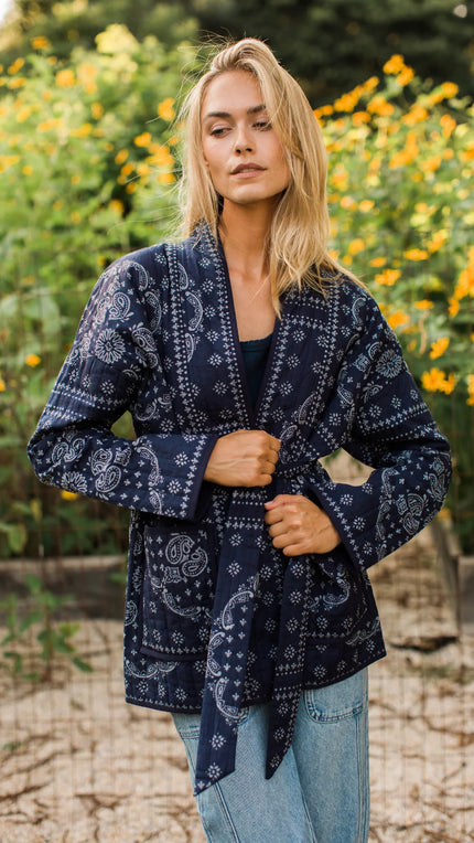 Quilted Wrap Coat