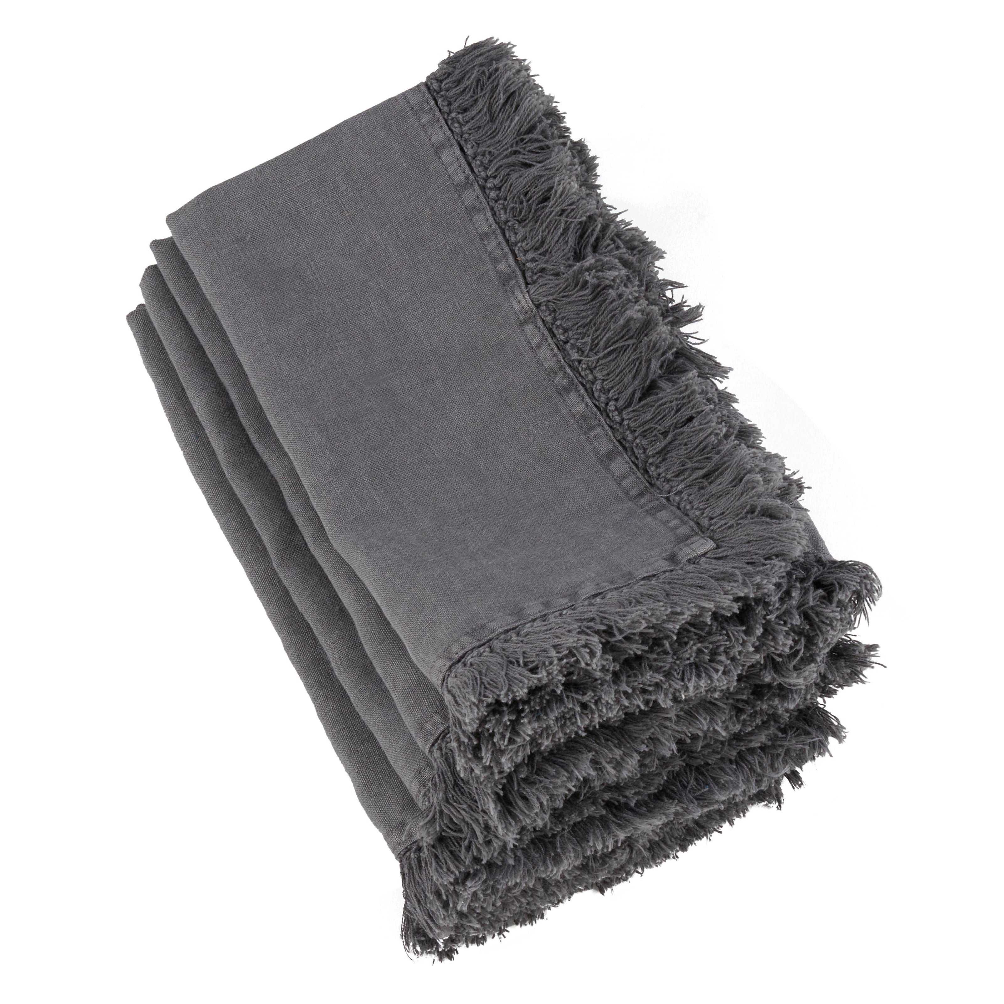 Stonewashed Fringe Napkin -Sold per 4pcs, Priced per Piece