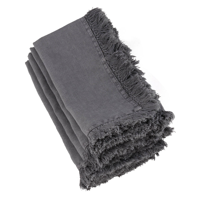 Stonewashed Fringe Napkin -Sold per 4pcs, Priced per Piece
