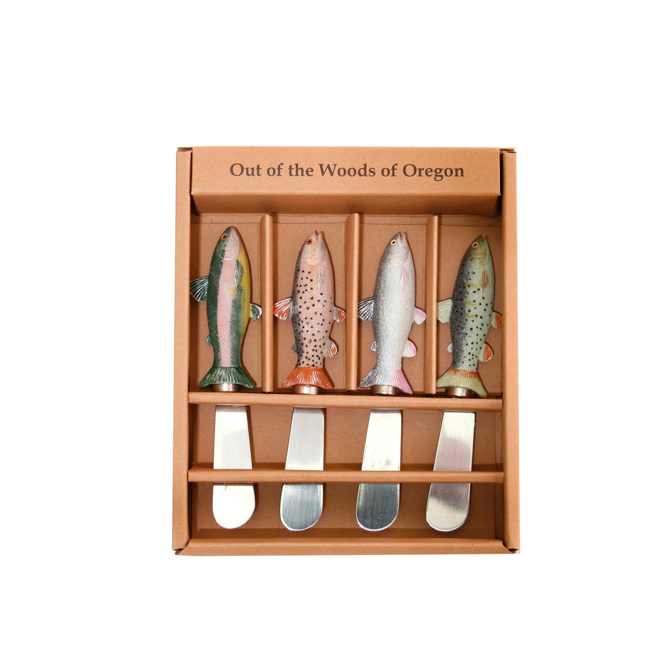 Set of 4 Cheese and Butter Spreaders - Fish