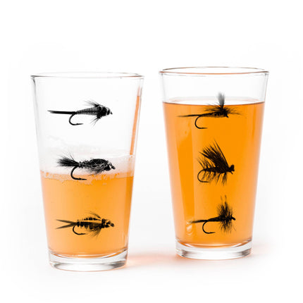 Fly Fishing Flies Pint Glasses
