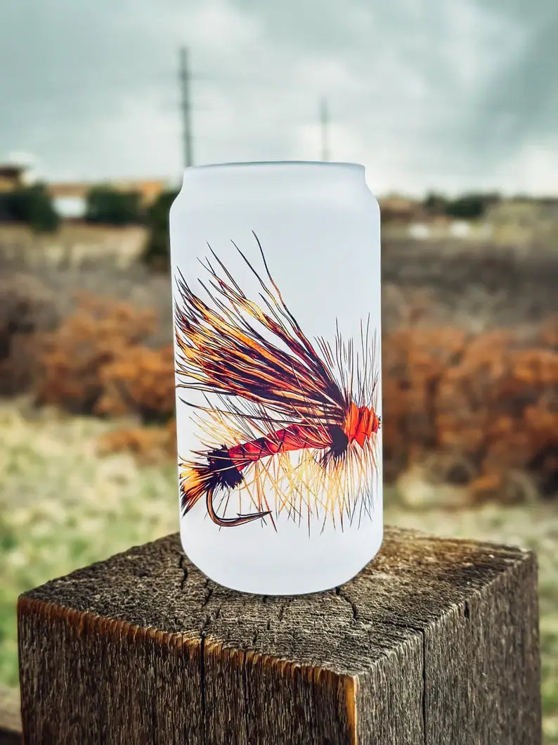 Fly Fishing Pint Glass- fishing, fly fishing, trout, fishing