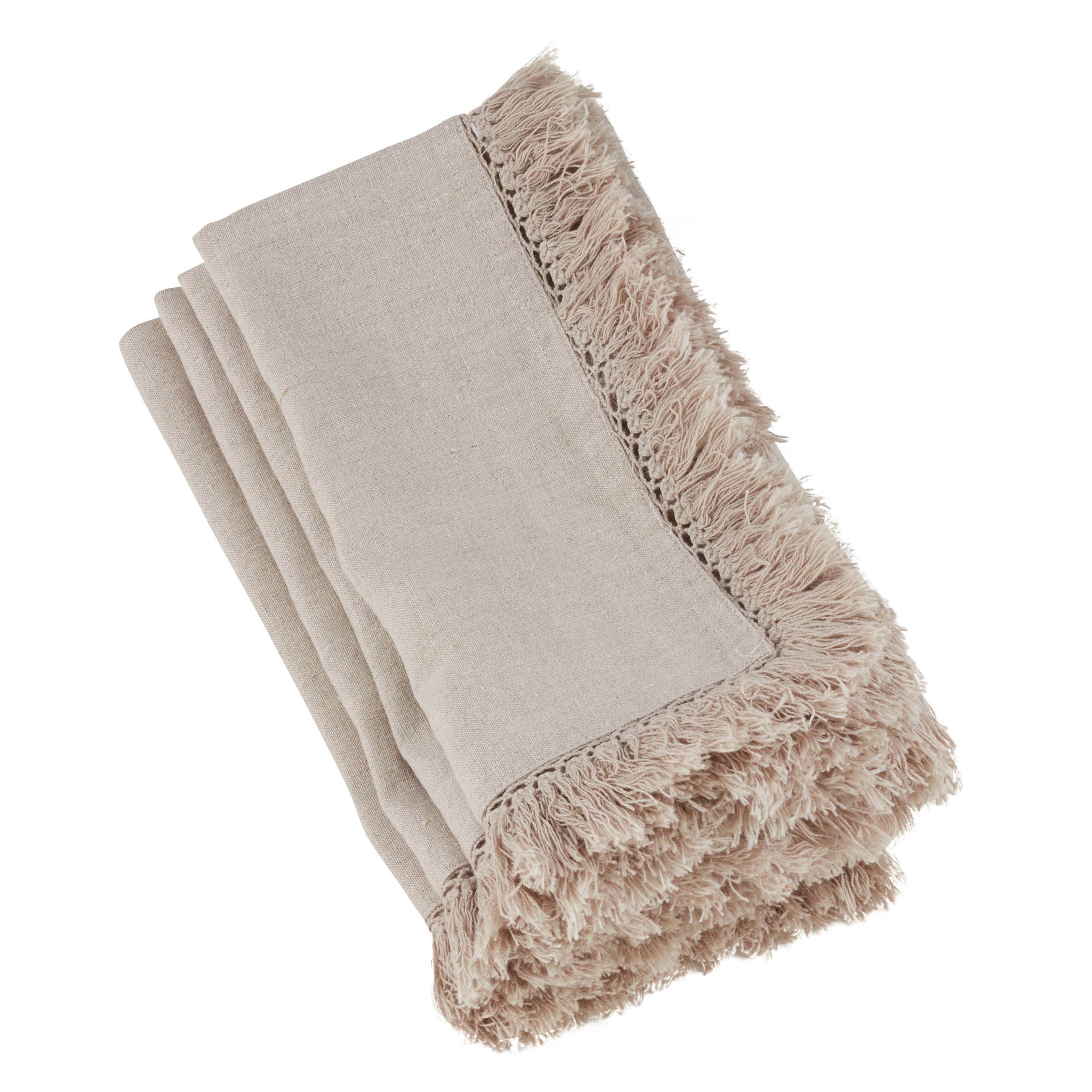 Stonewashed Fringe Napkin -Sold per 4pcs, Priced per Piece