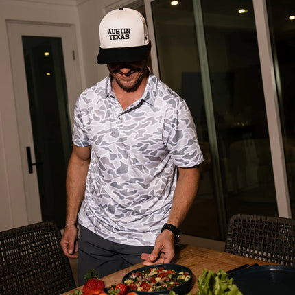 White Camo Performance Polo
