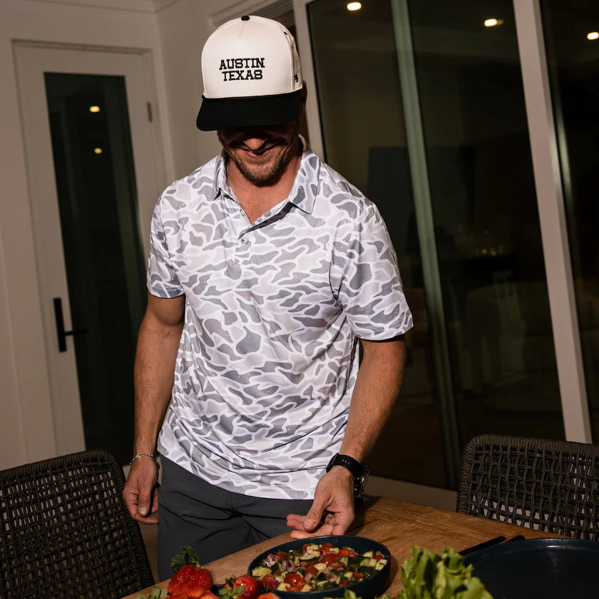 White Camo Performance Polo