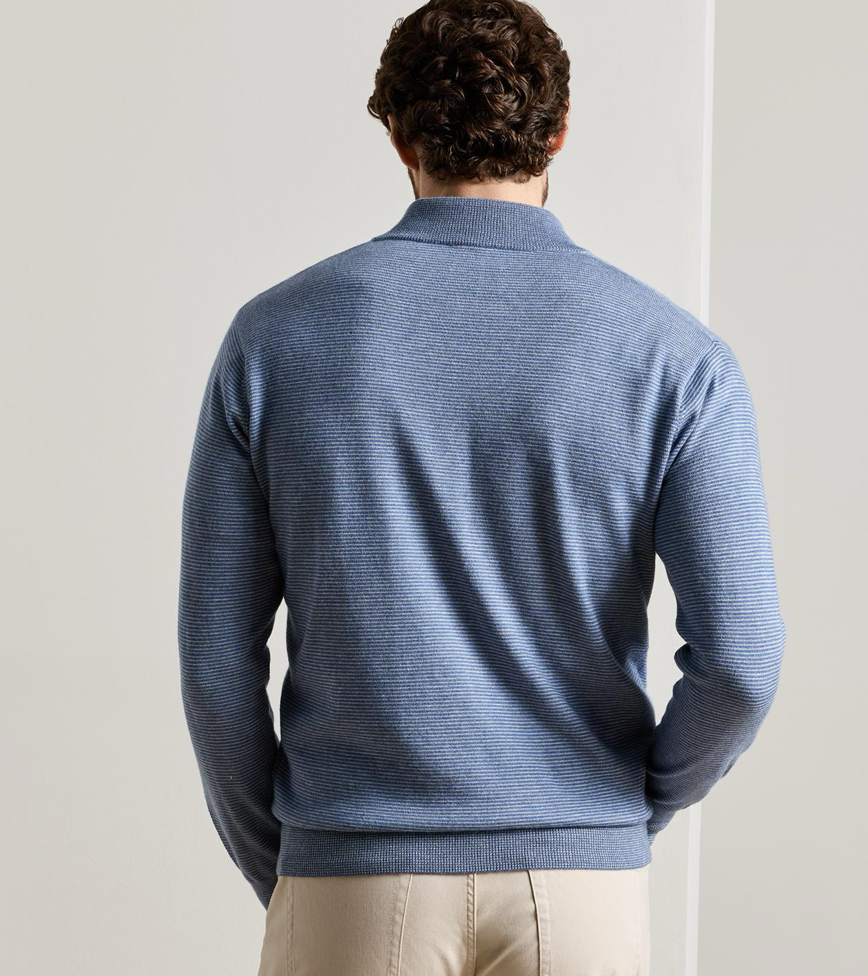 Canton Stripe Quarter Zip Sweater
