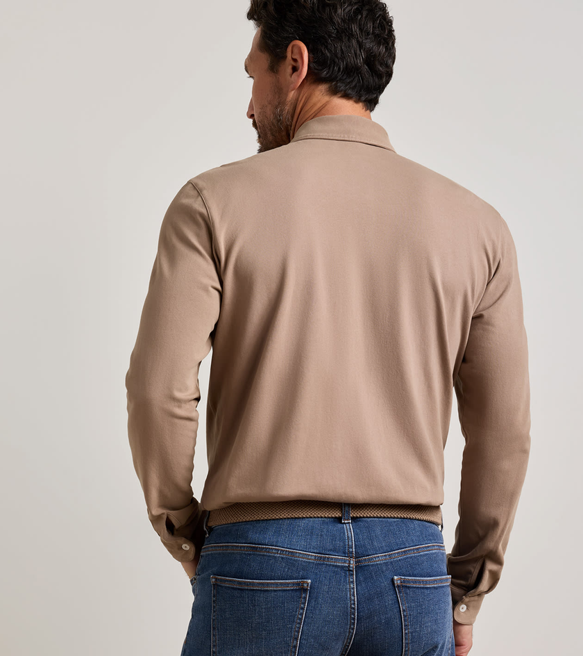 Crown Flex Cotton Long Sleeve Polo