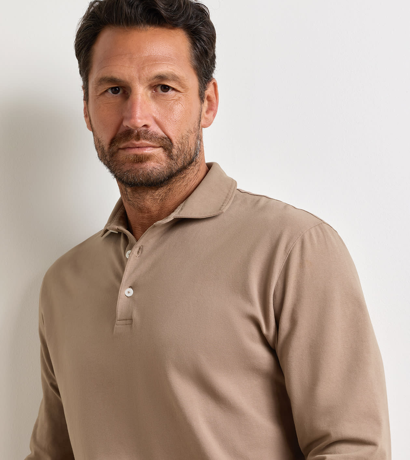 Crown Flex Cotton Long Sleeve Polo