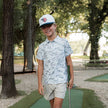 Youth White Camo Performance Polo