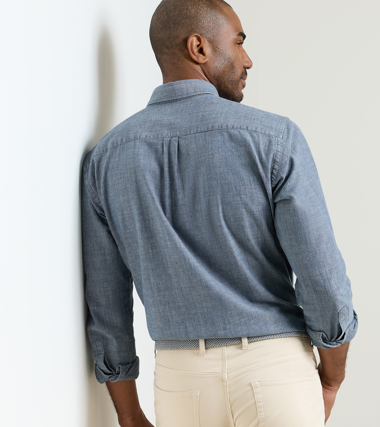 Devonport Chambray Cotton-Stretch Sport Shirt
