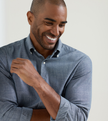 Devonport Chambray Cotton-Stretch Sport Shirt
