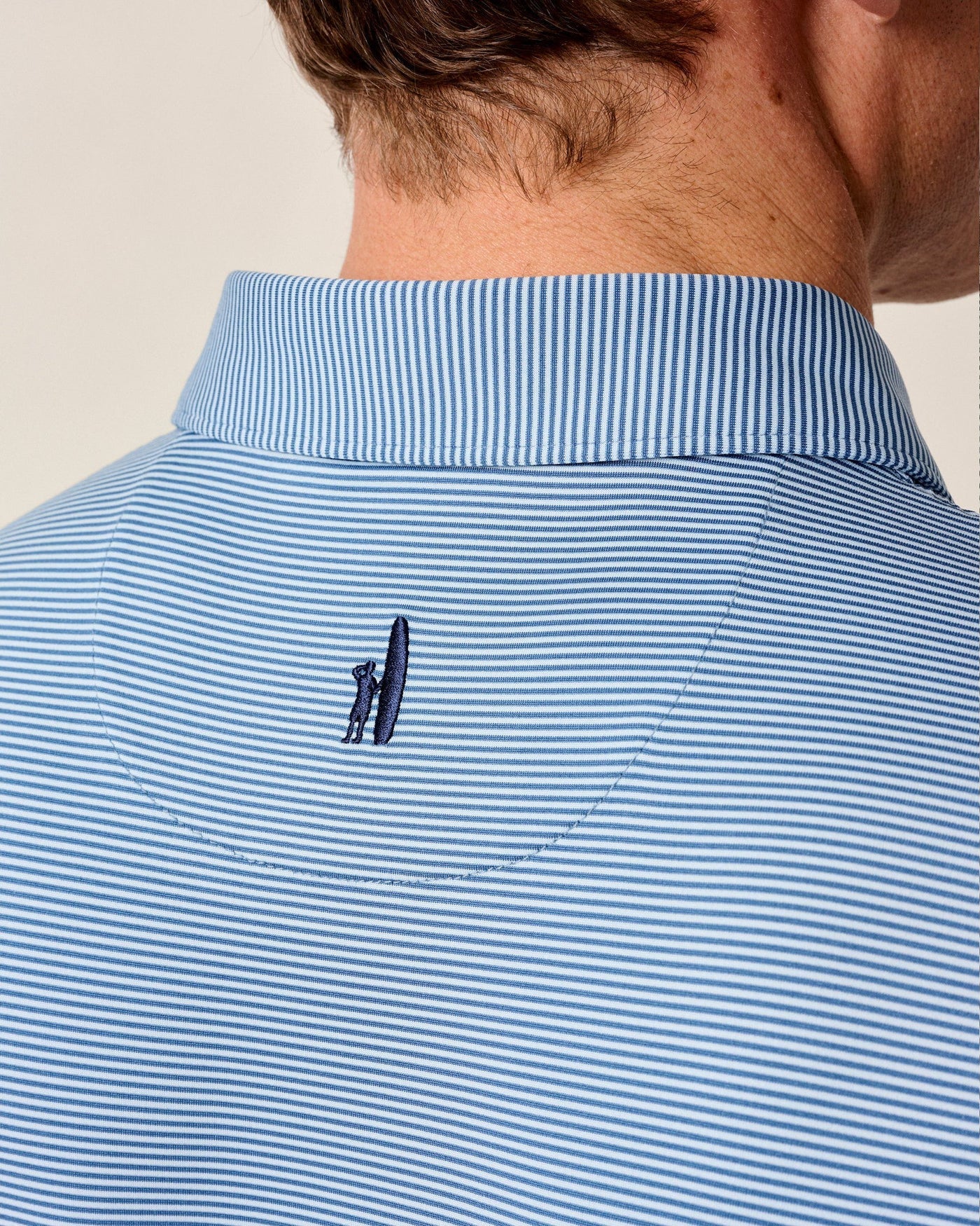 Lyndonn Stripe Performance Jersey Polo Kona Lake