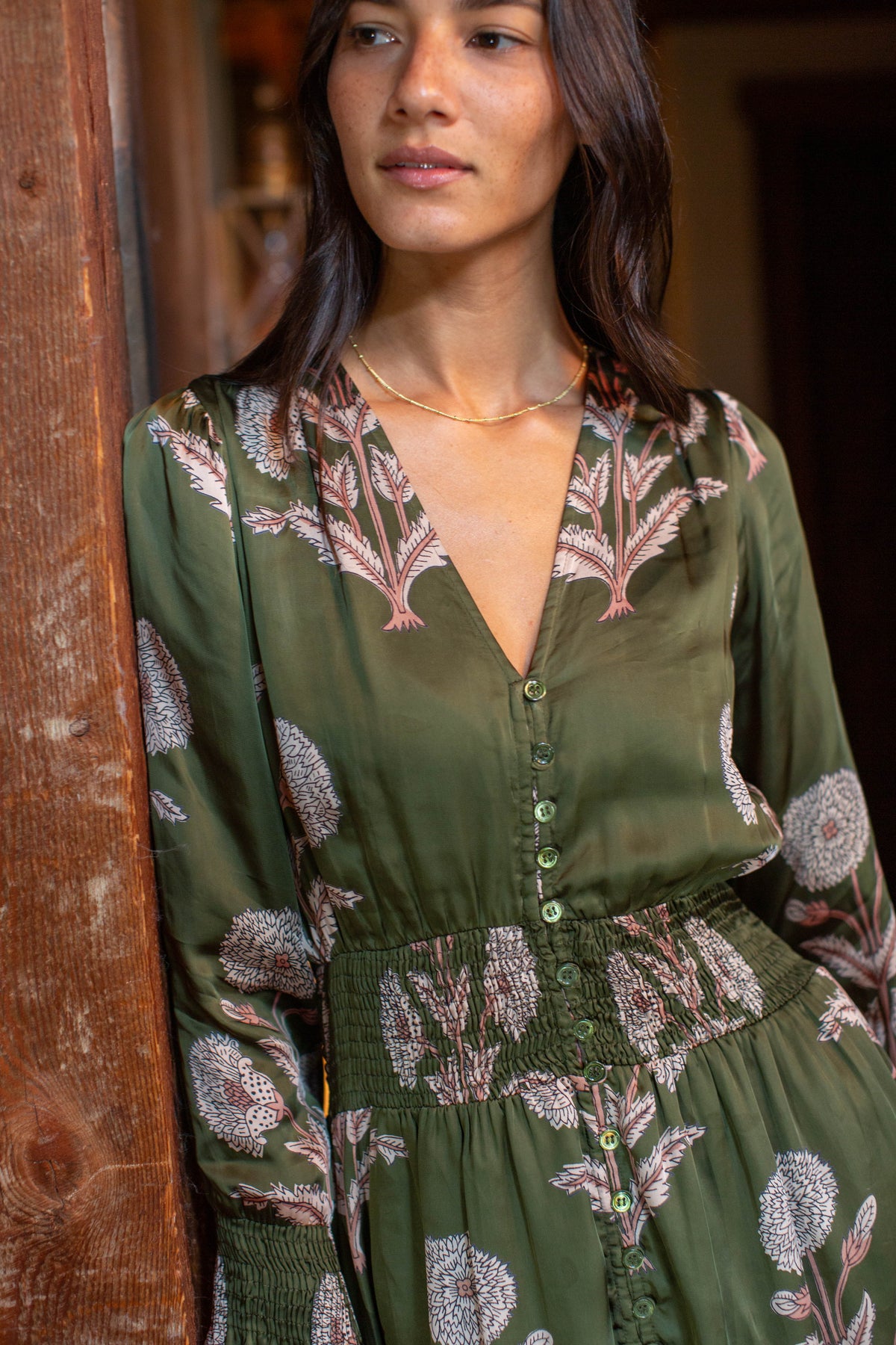 Francesca Dress - Olive Zinnia