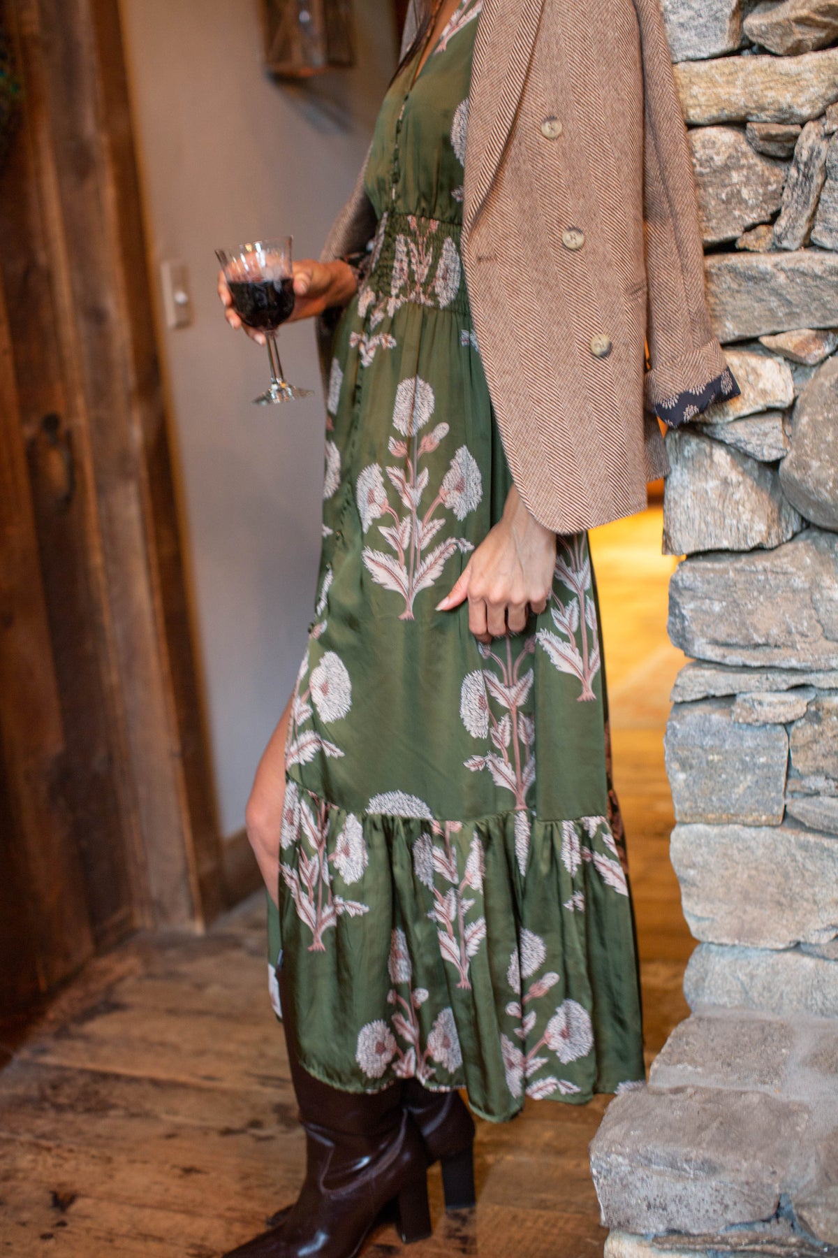 Francesca Dress - Olive Zinnia