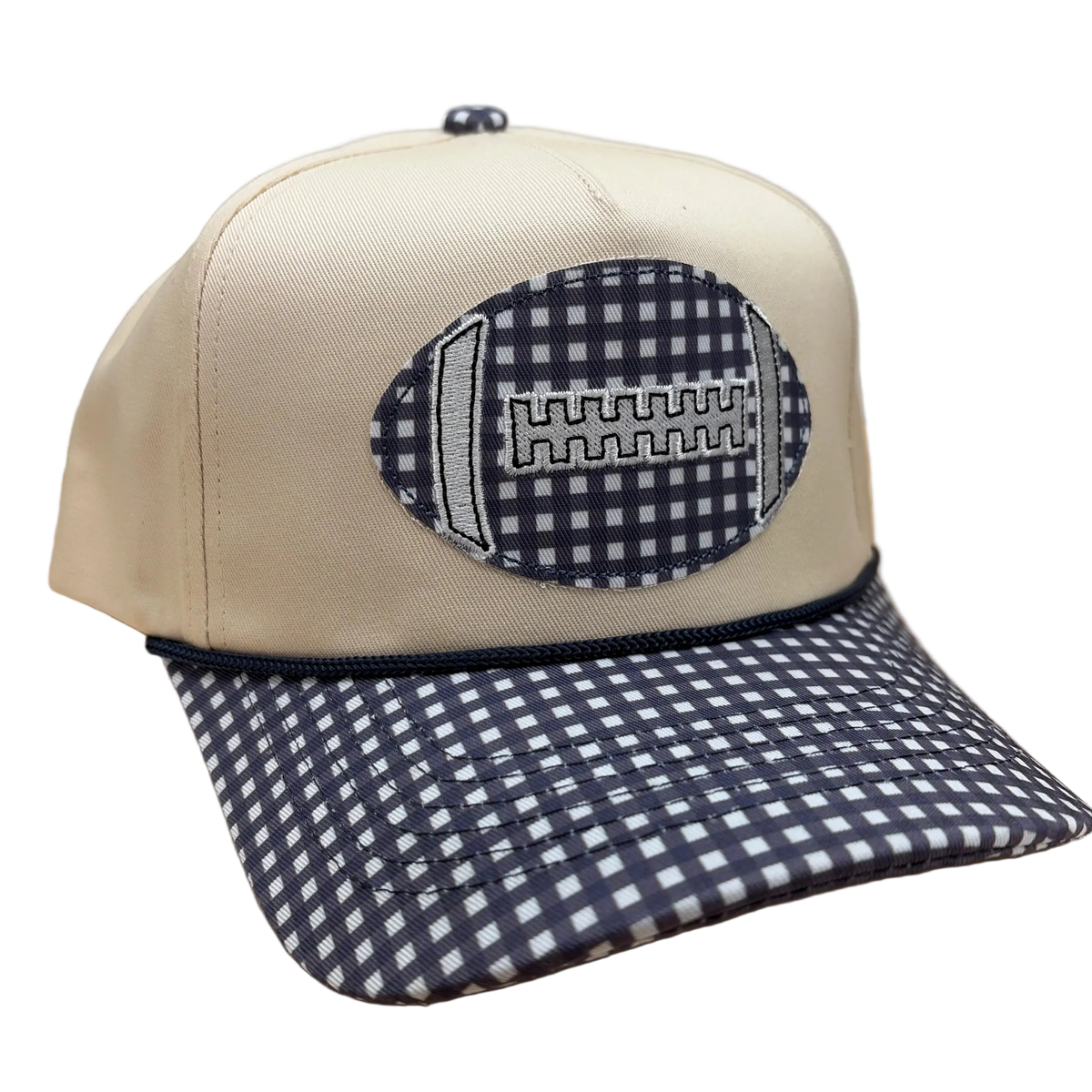 Gingham Football Canvas Hat