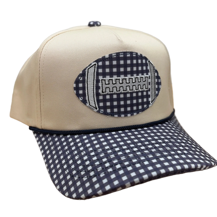 Gingham Football Canvas Hat