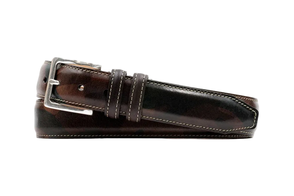 Hemingway Saddle Leather Belt - Brown Camo