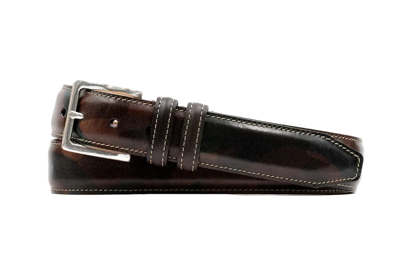 Hemingway Saddle Leather Belt - Brown Camo