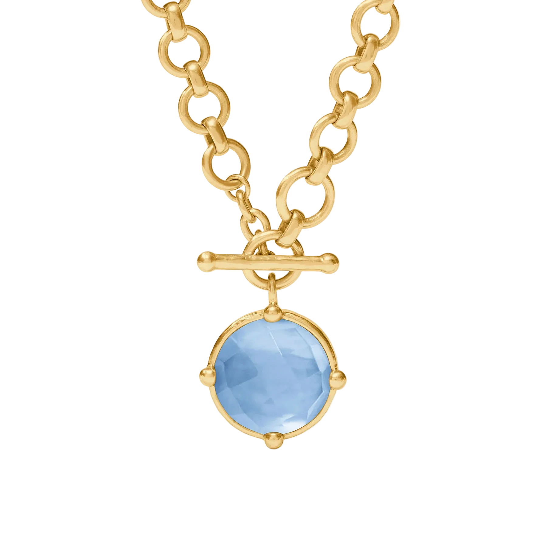 Honeybee Demi Necklace Iridescent Chalcedony Blue
