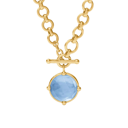 Honeybee Demi Necklace Iridescent Chalcedony Blue