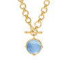 Honeybee Demi Necklace Iridescent Chalcedony Blue