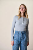 Pointelle Long Sleeve Henley