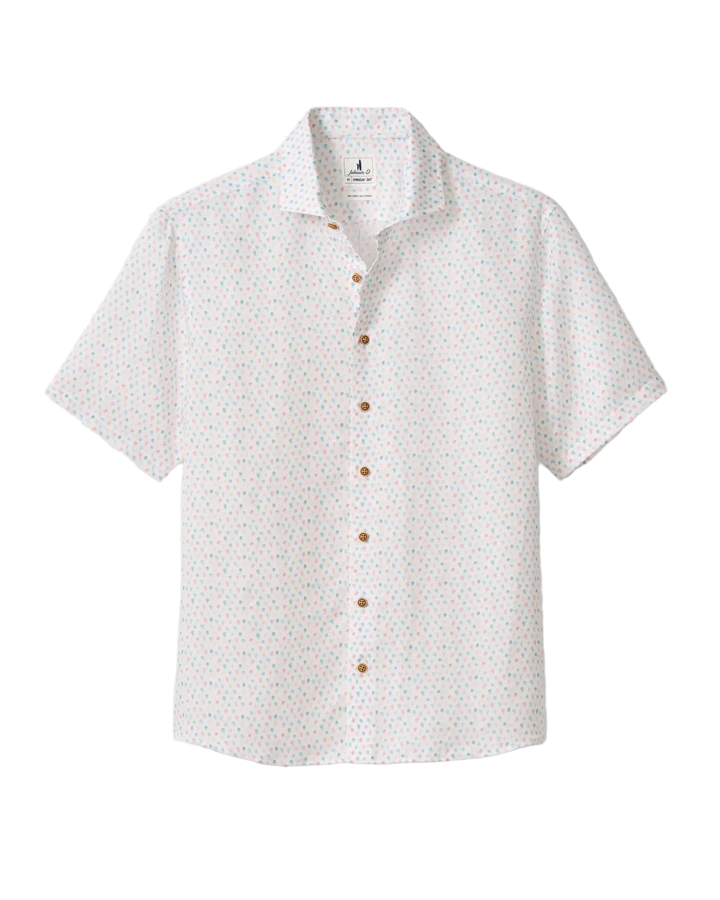 Linen Blend Short Sleeve Button Down Shirt Cash Bar