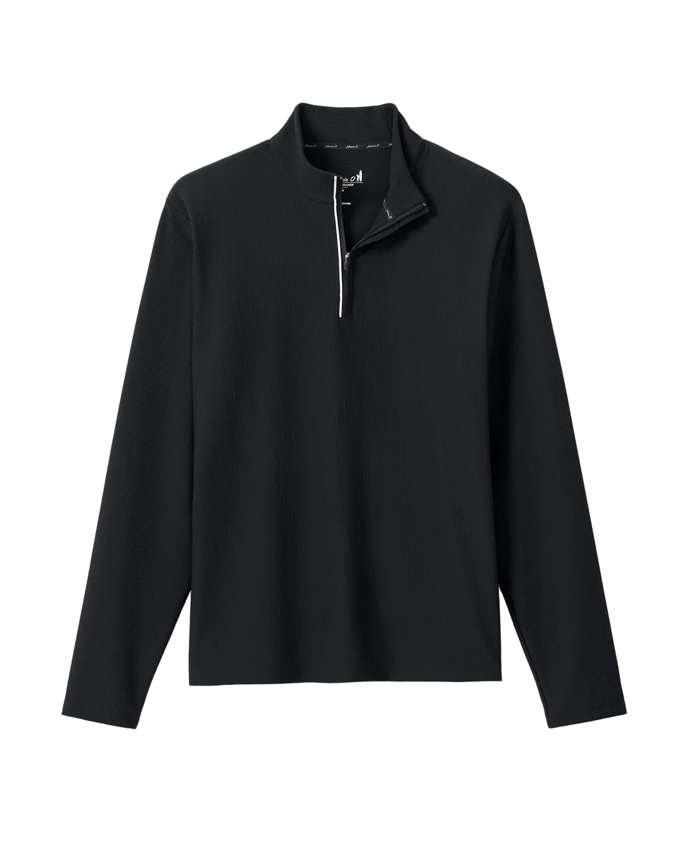Hoppin Ribbed Knit Performance 1/4 Zip Pullover Black