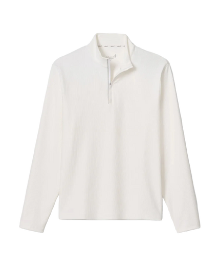 Hoppin Ribbed Knit Performance 1/4 Zip Pullover White