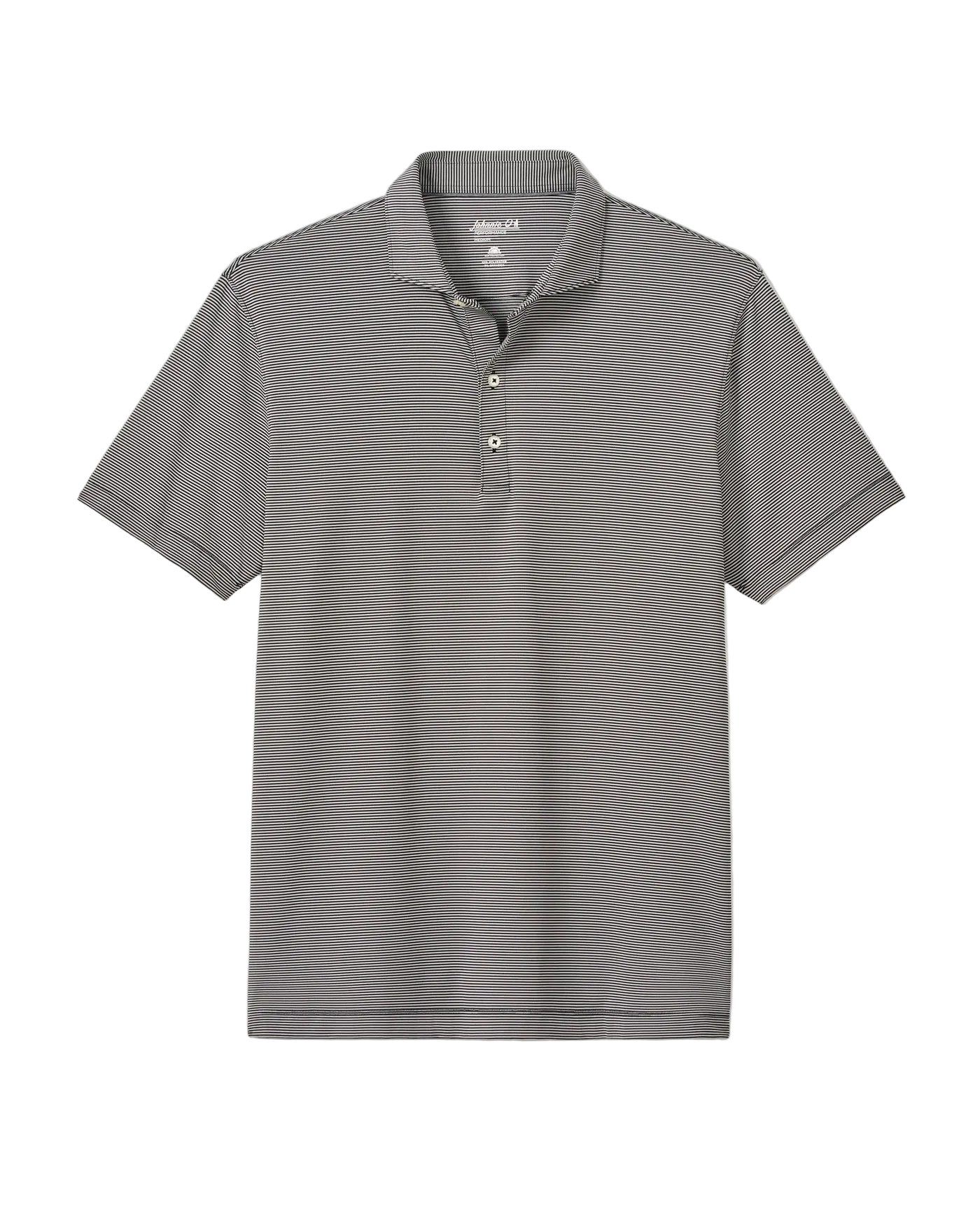 Lyndonn Stripe Performance Jersey Polo Black Seal
