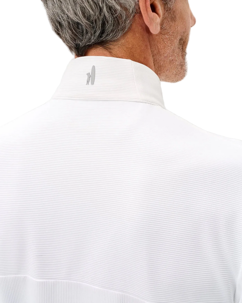 Hoppin Ribbed Knit Performance 1/4 Zip Pullover White