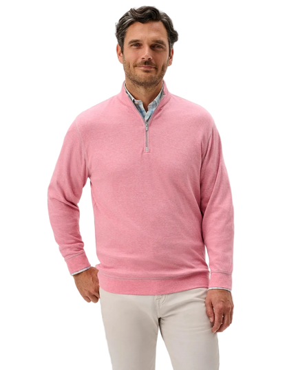 Hanks Lightweight Textured 1/4 Zip Pullover Berry