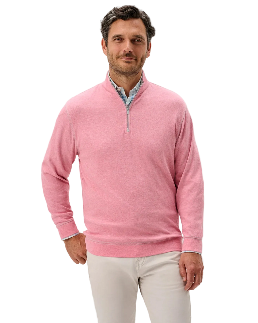 Hanks Lightweight Textured 1/4 Zip Pullover Berry