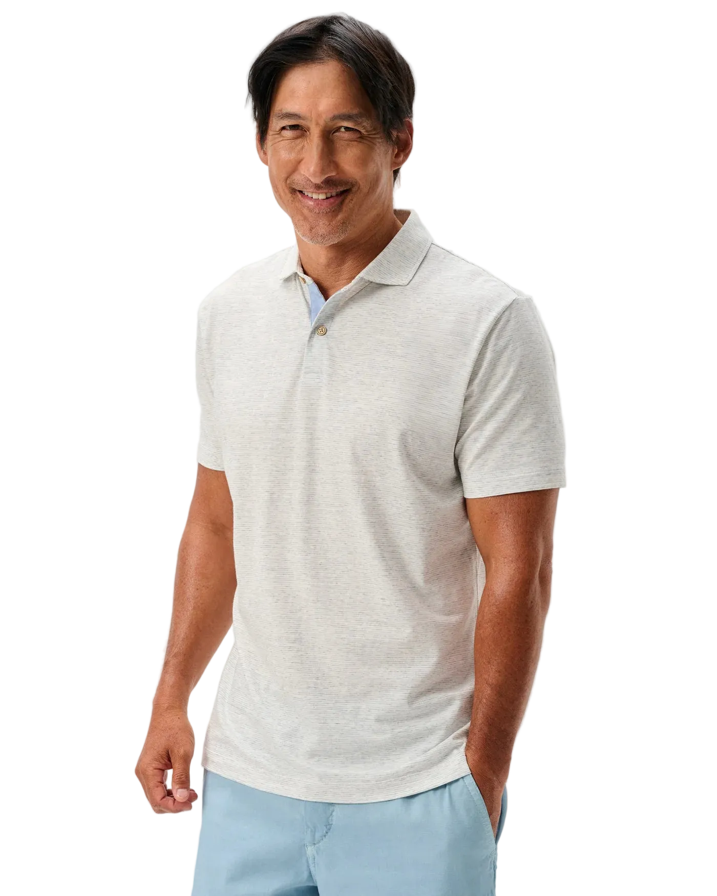 Thatcher Stripe Cotton Blend Polo