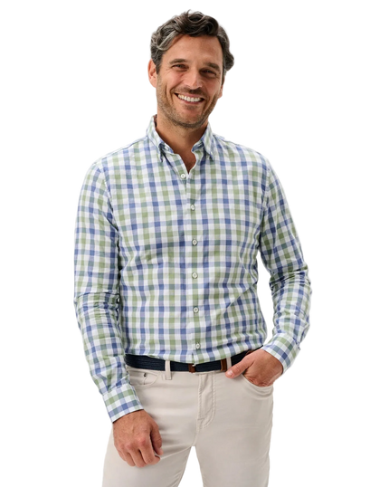 Slub Cotton Button Down Shirt - Candler Exploded Check