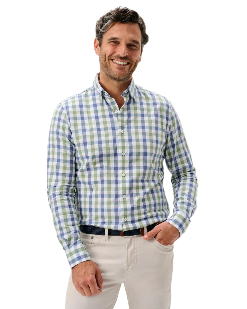 Slub Cotton Button Down Shirt - Candler Exploded Check