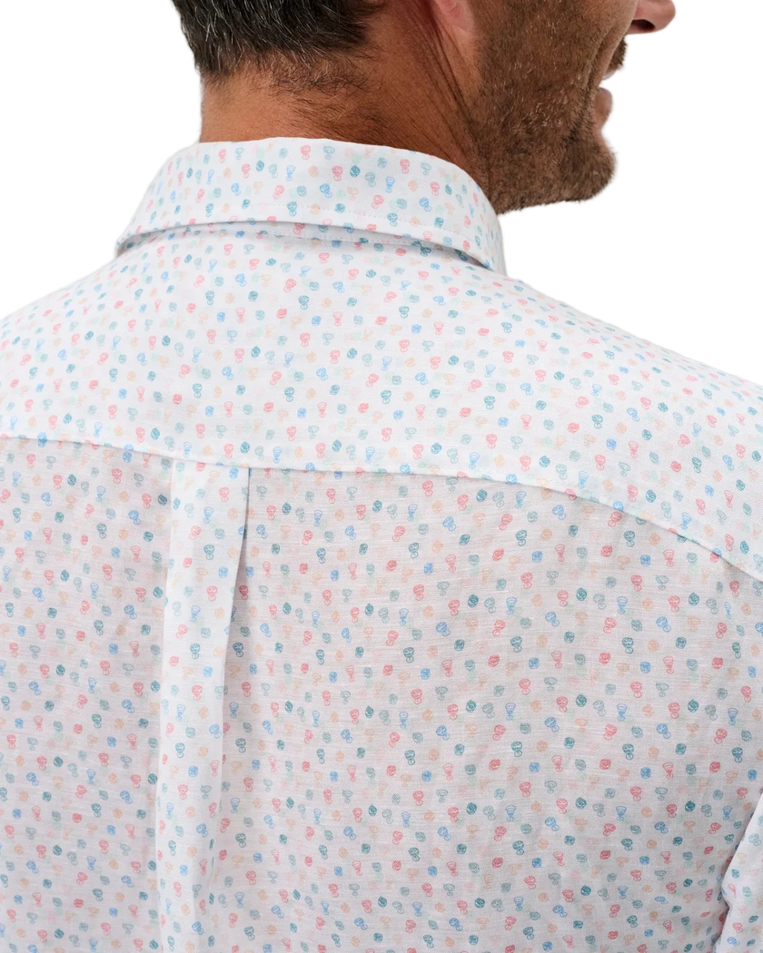Linen Blend Short Sleeve Button Down Shirt Cash Bar