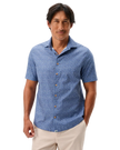 Cotton Blend Short Sleeve Button Down Shirt