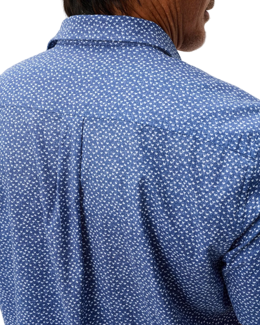Cotton Blend Short Sleeve Button Down Shirt