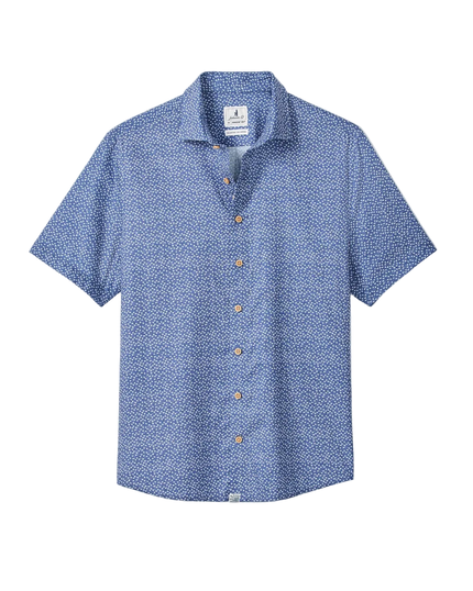 Cotton Blend Short Sleeve Button Down Shirt