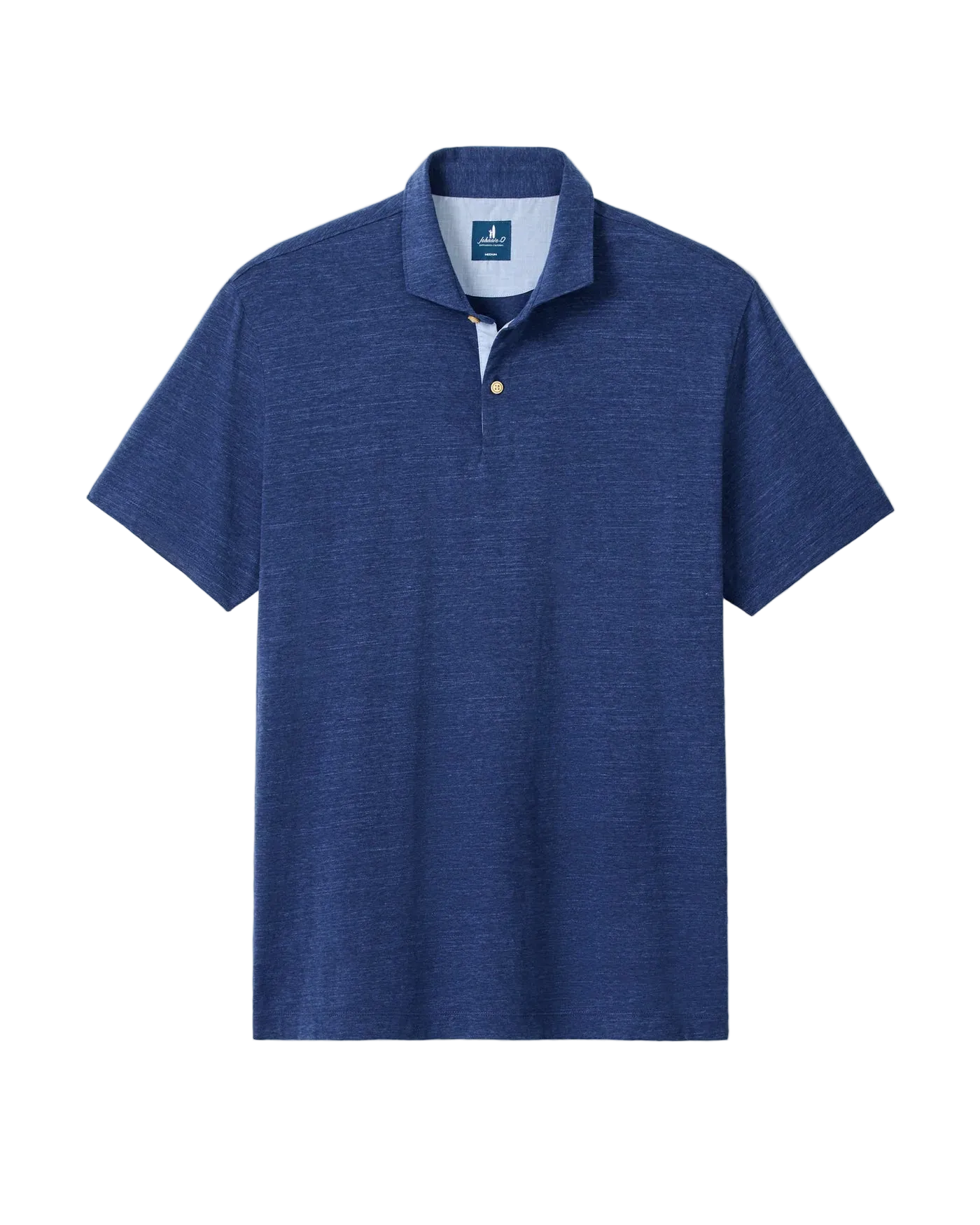 Starnes Heathered Cotton Blend Polo Navy