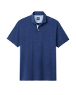 Starnes Heathered Cotton Blend Polo Navy
