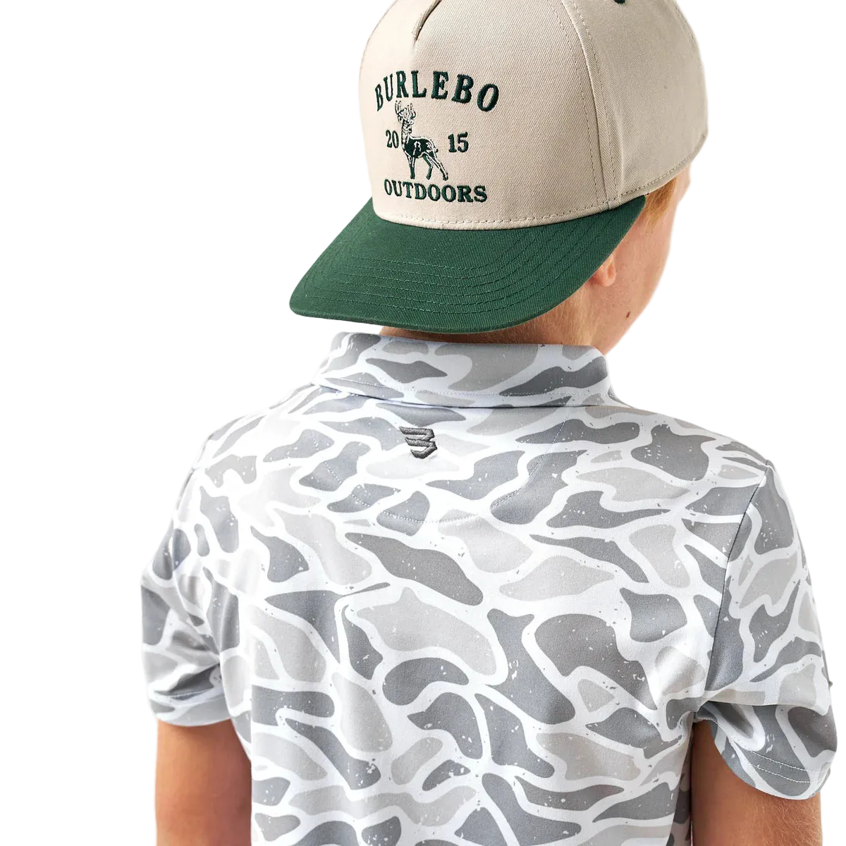 Youth White Camo Performance Polo