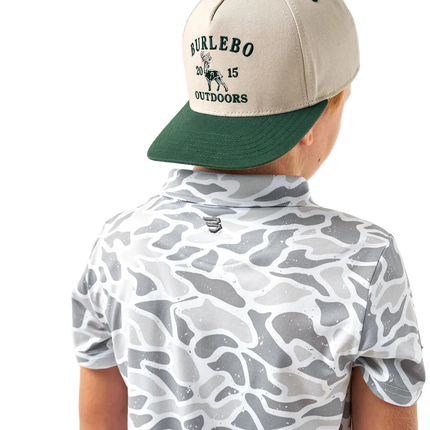 Youth White Camo Performance Polo