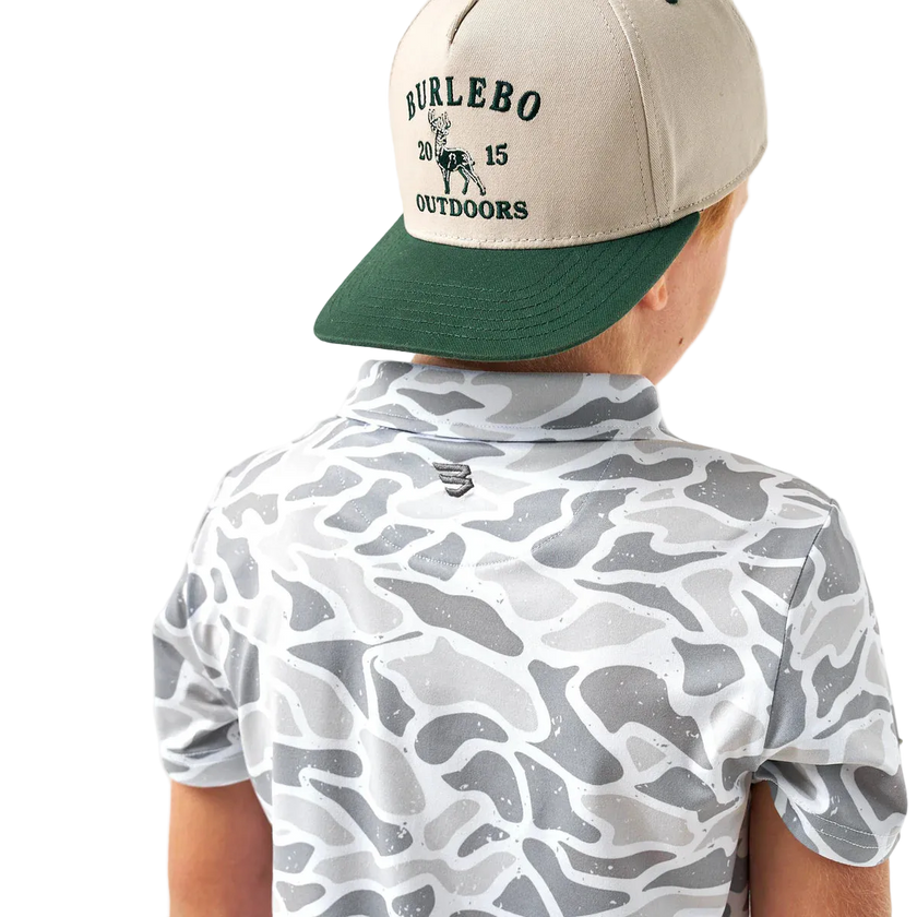 Youth White Camo Performance Polo