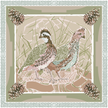 Pink Quail Pair - Double-Sided Silk Scarf