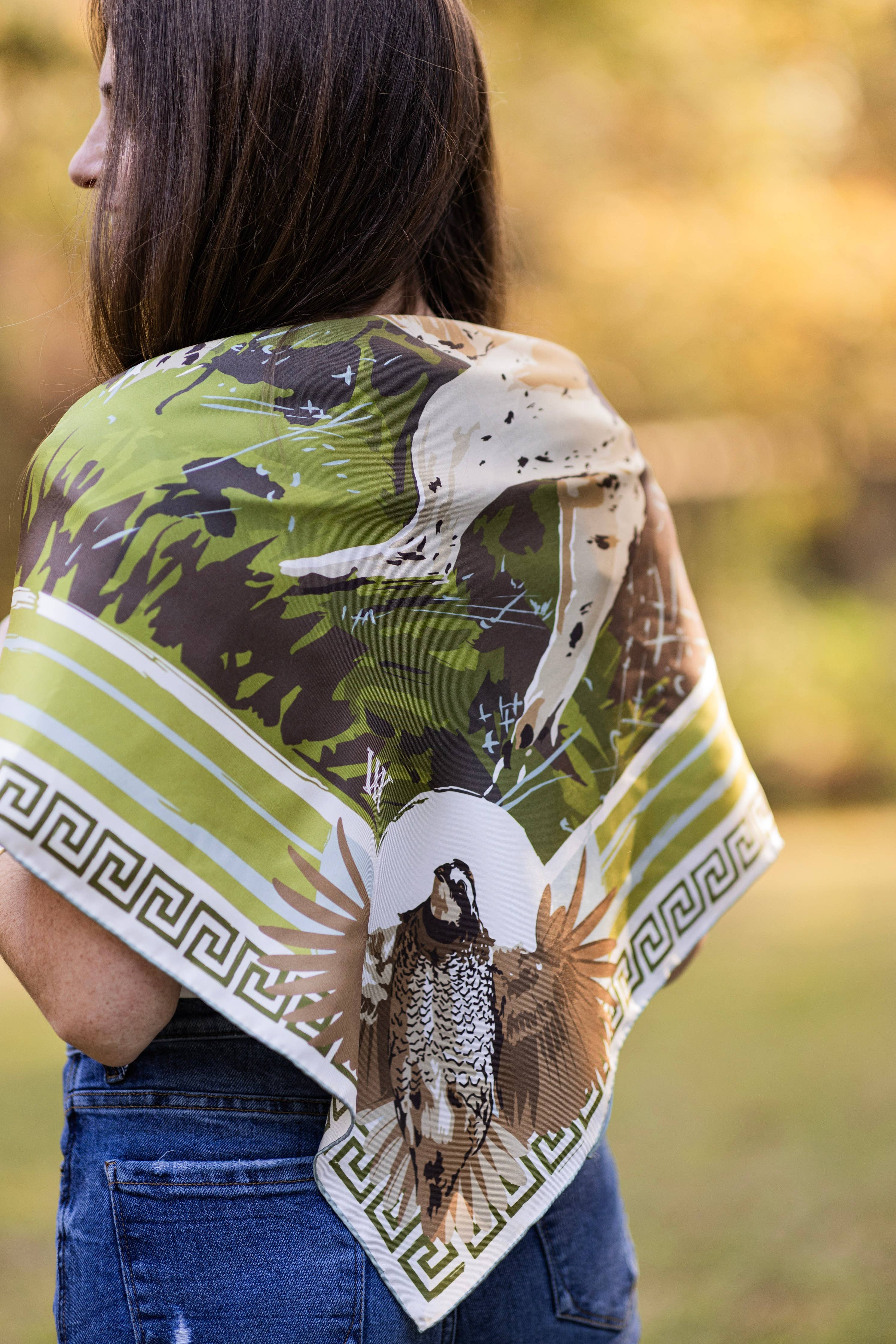Pink Quail Pair - Double-Sided Silk Scarf