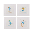 Skiers Embroidered Napkin set