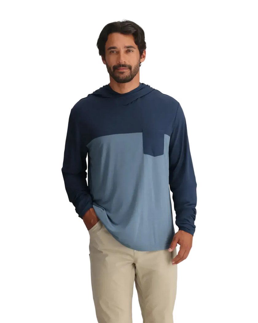 Bamboo Hybrid Hoodie True Navy/ Blue Fog